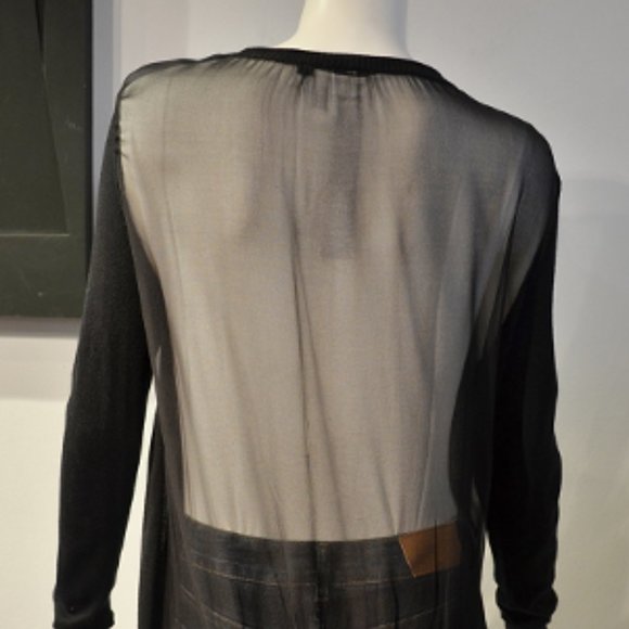 VTG Black Chiffon Back Tunique Cardi - Picture 8 of 9